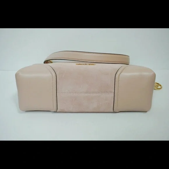 Michael Kors - Nicole Medium Leather Shoulder Bag - Ballet - Picture 3 of 12